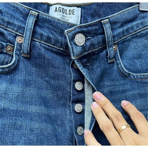 Agolde Nico High Rise Slim Jeans Fixation Size 24 - Picture 6 of 11